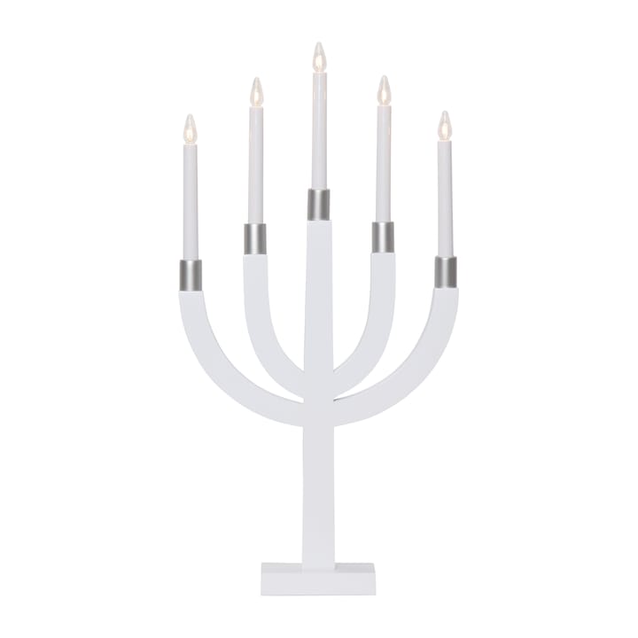 Elias adventsljusstake - Vit-silver - Star Trading