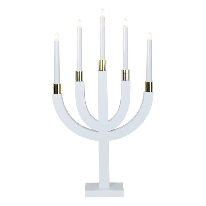 Star Trading Elias adventsljusstake vit