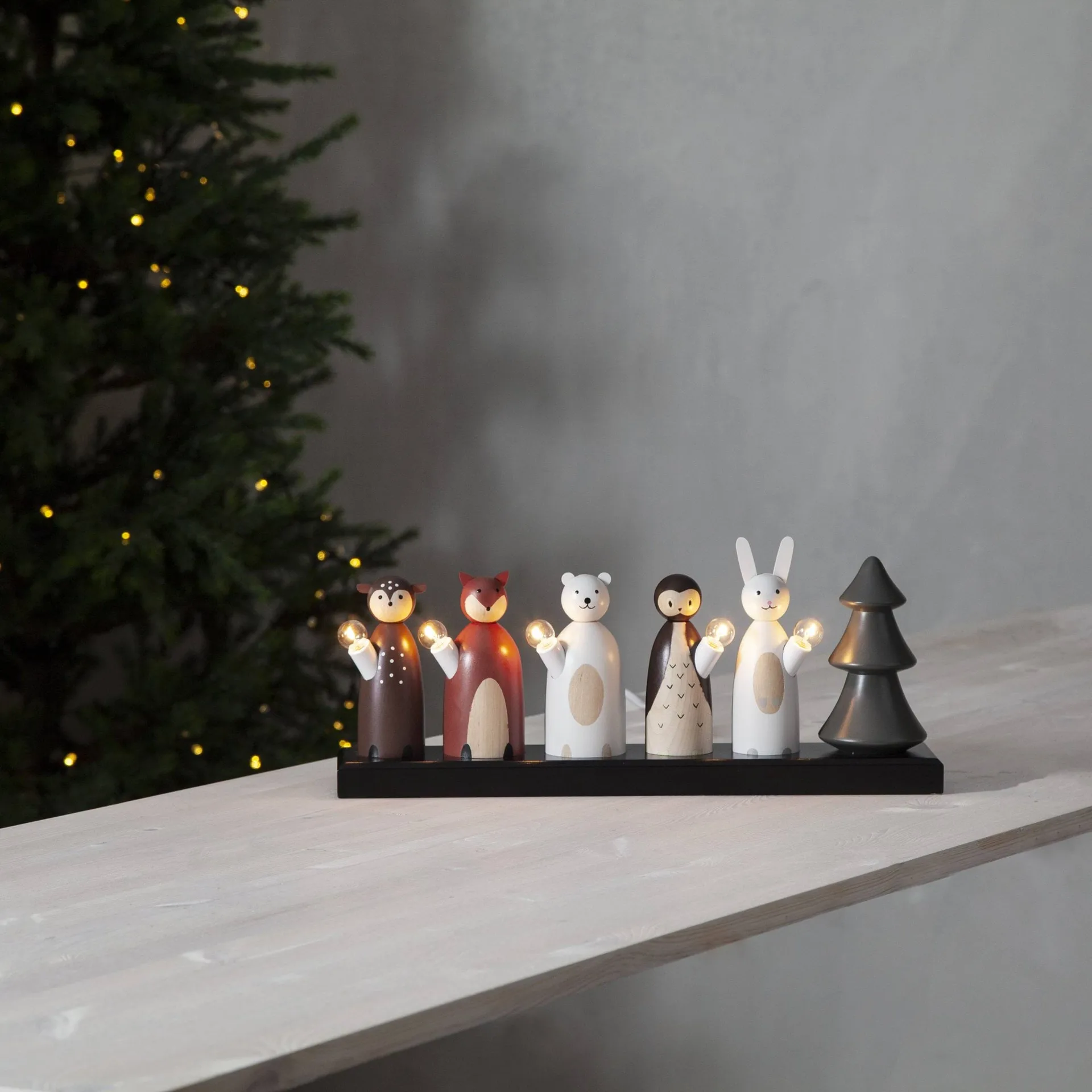 Forest friends ljusstake 44 cm, Multi Star Trading