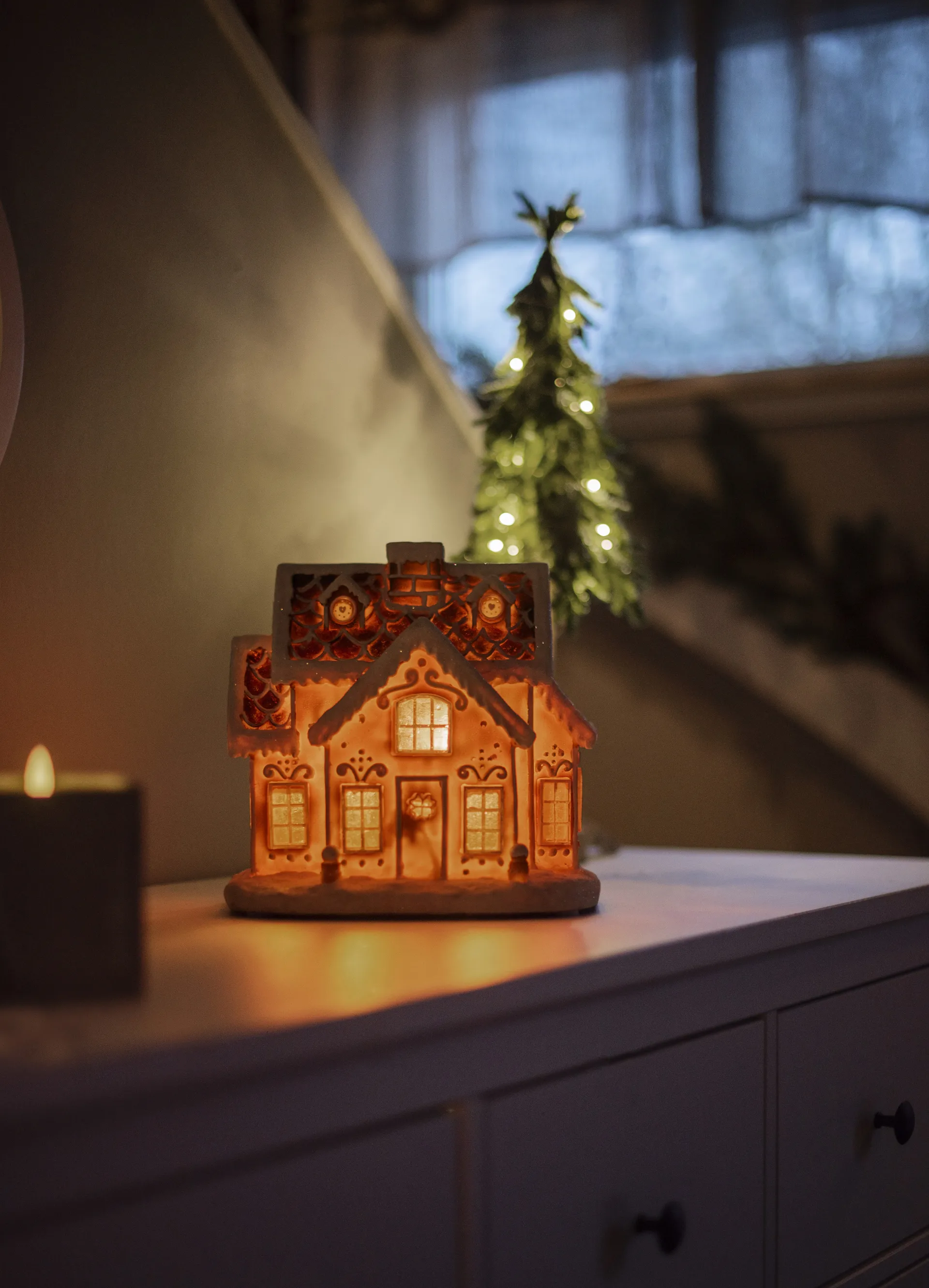 Gingerville panorama julbelysning, Brun Star Trading