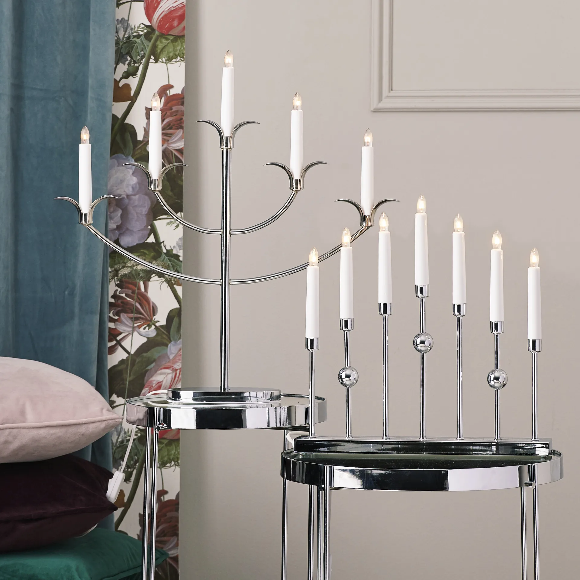 Gustavo adventsljusstake, krom Star Trading