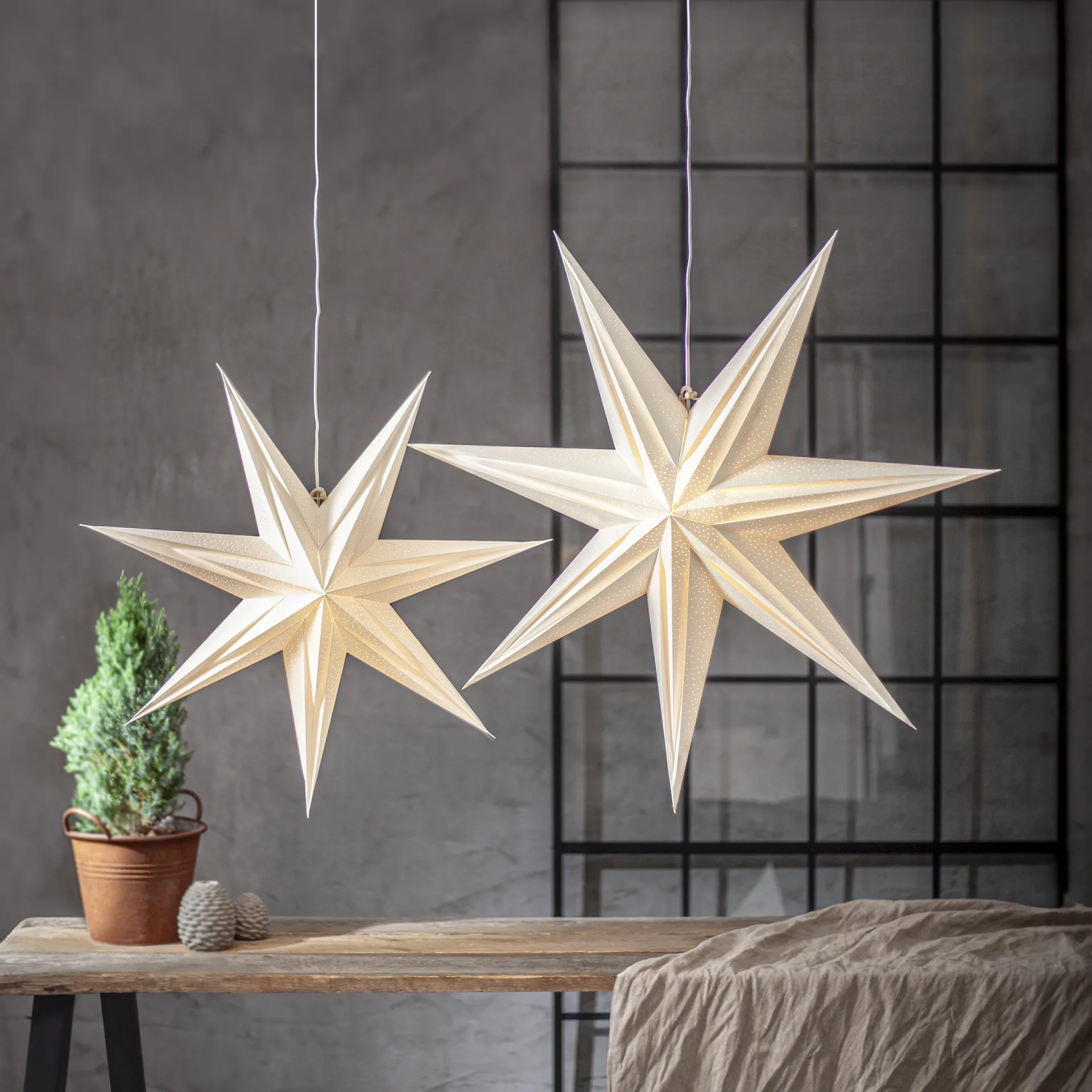 Holly pappersstjärna 75 cm, Vit Star Trading