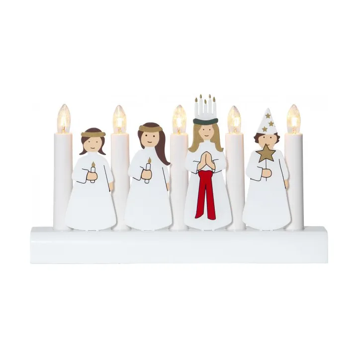 Julia Lucia ljusstake 28 cm, Vit Star Trading