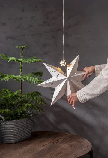 Lighty ljusslinga, ljuskälla till adventsstjärna - Vit boll - Star Trading