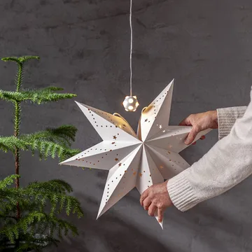 Lighty ljusslinga, ljuskälla till adventsstjärna - Vit boll - Star Trading