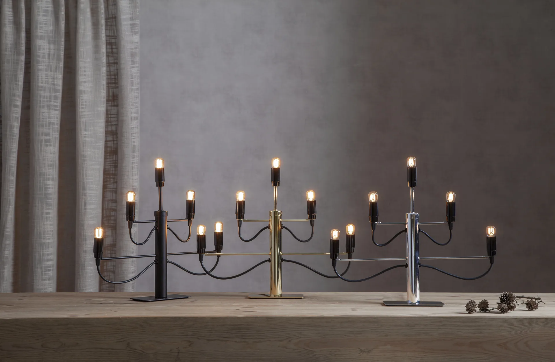 Milano 5 ljusstake 46 cm 2-pack - Krom,  Star Trading