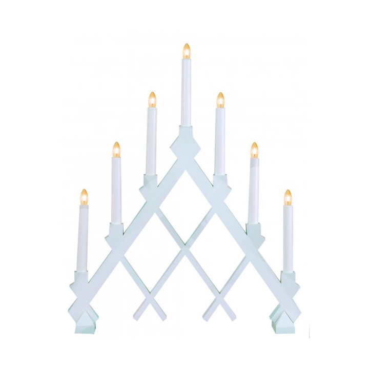 Star Trading Rut 7 träljusstake 43 cm Vit | Skandinavisk Design | Adventsljusstakar | Vit
