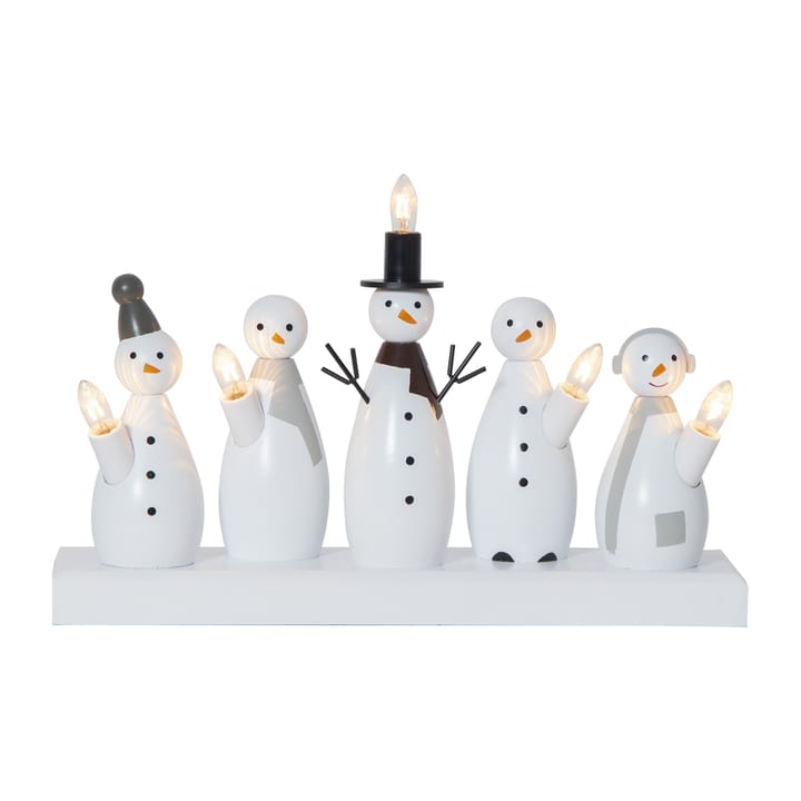 Snowman adventsljusstake - Vit - Star Trading