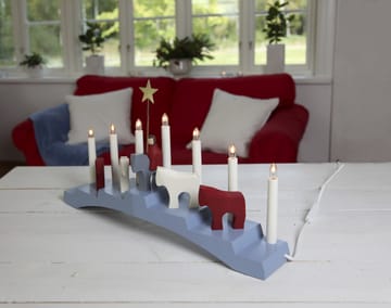 Staffans fålar adventsljusstake 7 lampor - Blå - Star Trading