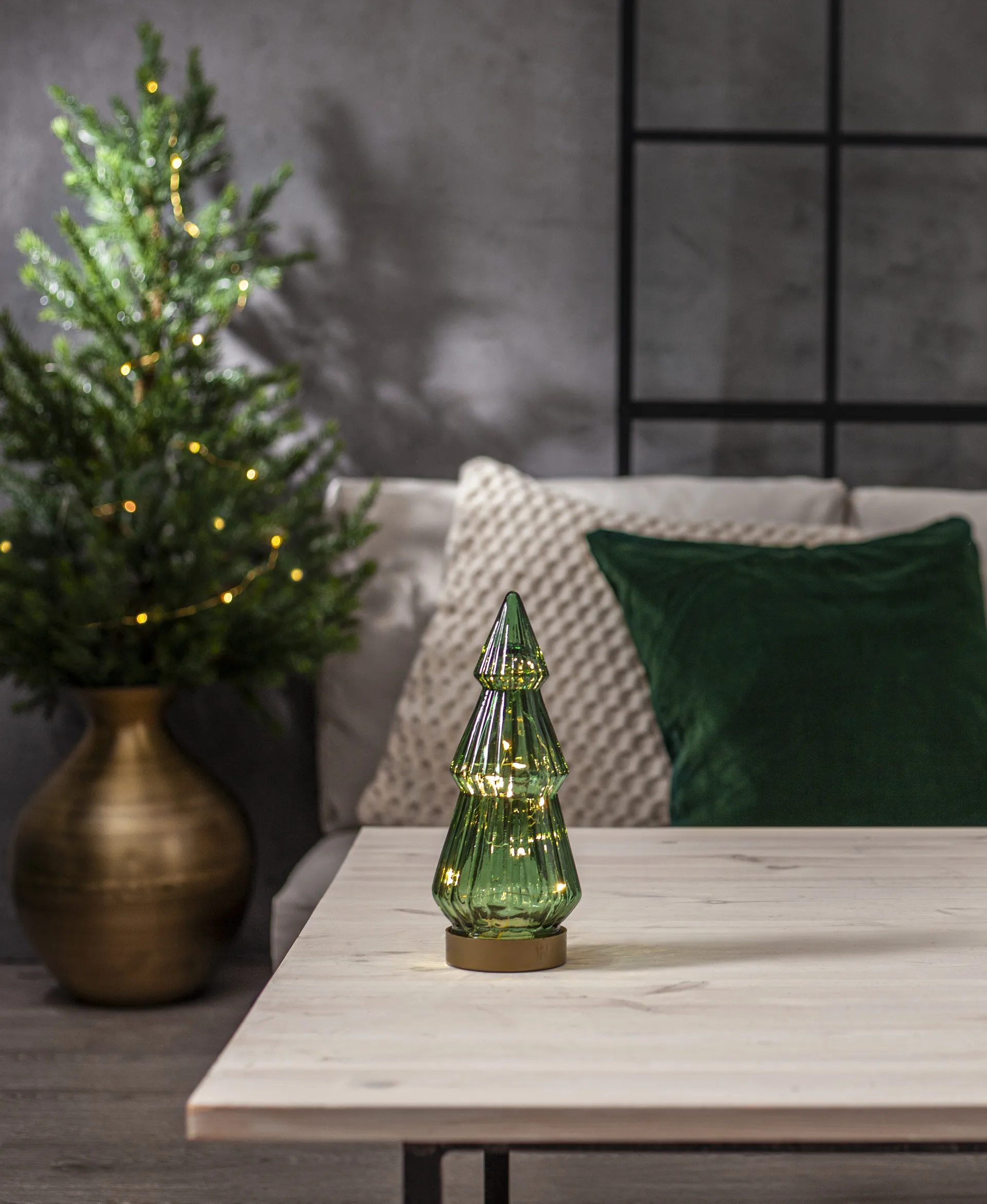 Verde glasdekoration LED 24 cm, Grön Star Trading