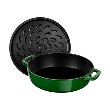 Staub Chistera traktörpanna gjutjärn Ø24 cm - Basilikagrön - STAUB