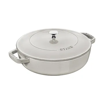 Staub Chistera traktörpanna gjutjärn Ø28 cm - White truffle - STAUB