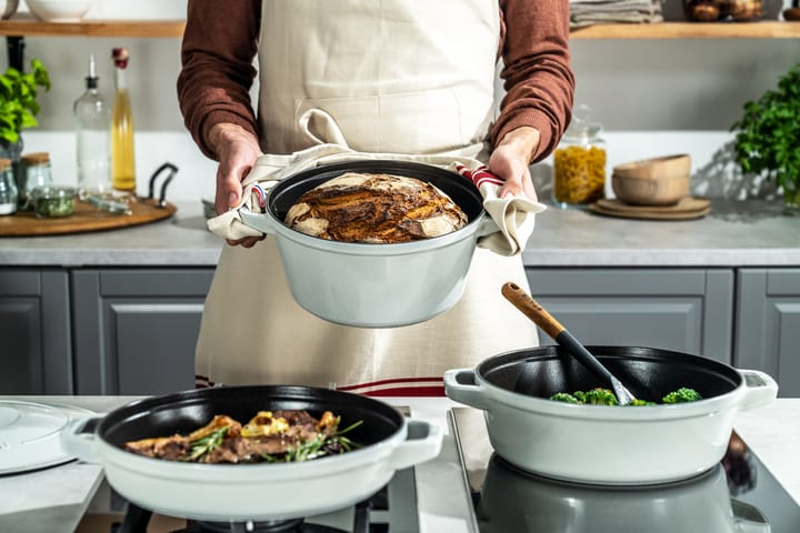 Staub Gryt & kastrullset stapelbara 5 delar, White truffle STAUB