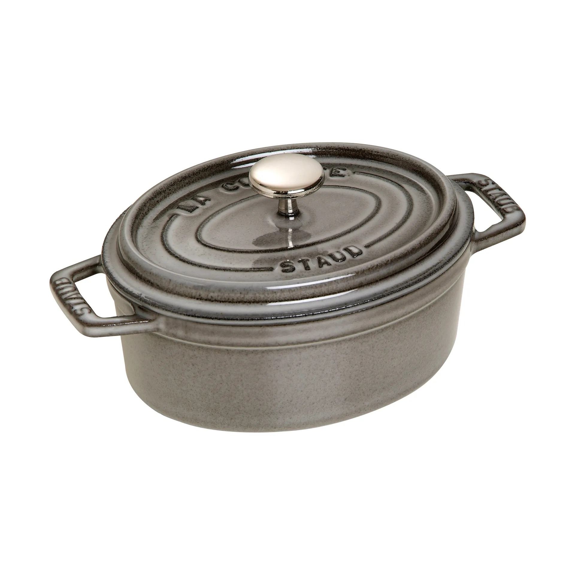 Staub La Cocotte oval gryta gjutjärn 1 L, Grafitgrå STAUB