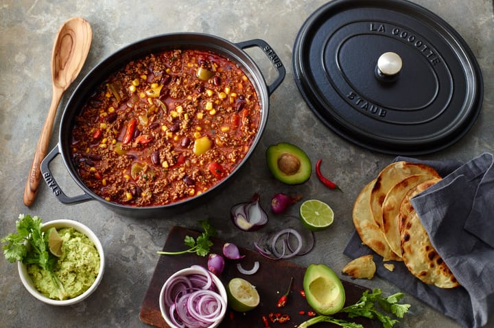 Staub La Cocotte oval gryta gjutjärn 1 L, Svart STAUB