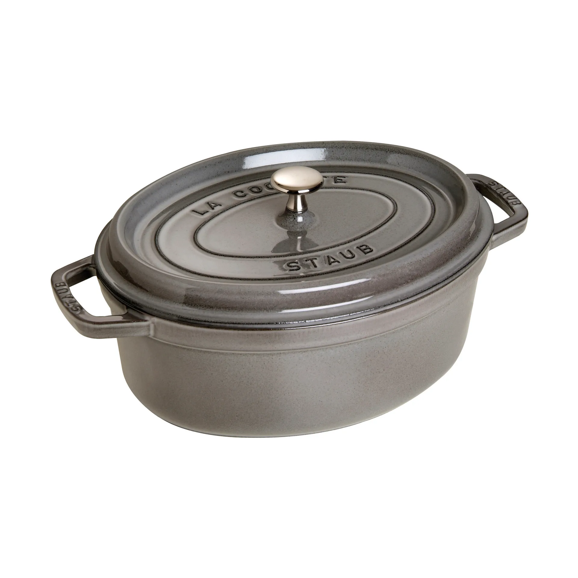 Staub La Cocotte oval gryta gjutjärn 3,2 L, Grafitgrå STAUB