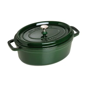 Staub La Cocotte oval gryta gjutjärn 4,2 L - Basilikagrön - STAUB
