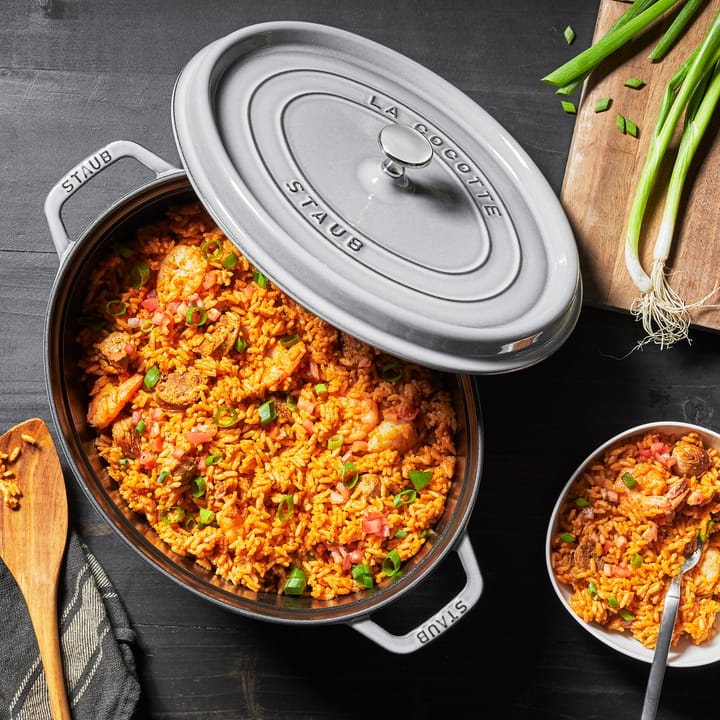 Staub La Cocotte oval gryta gjutjärn 5,5 L, Grafitgrå STAUB