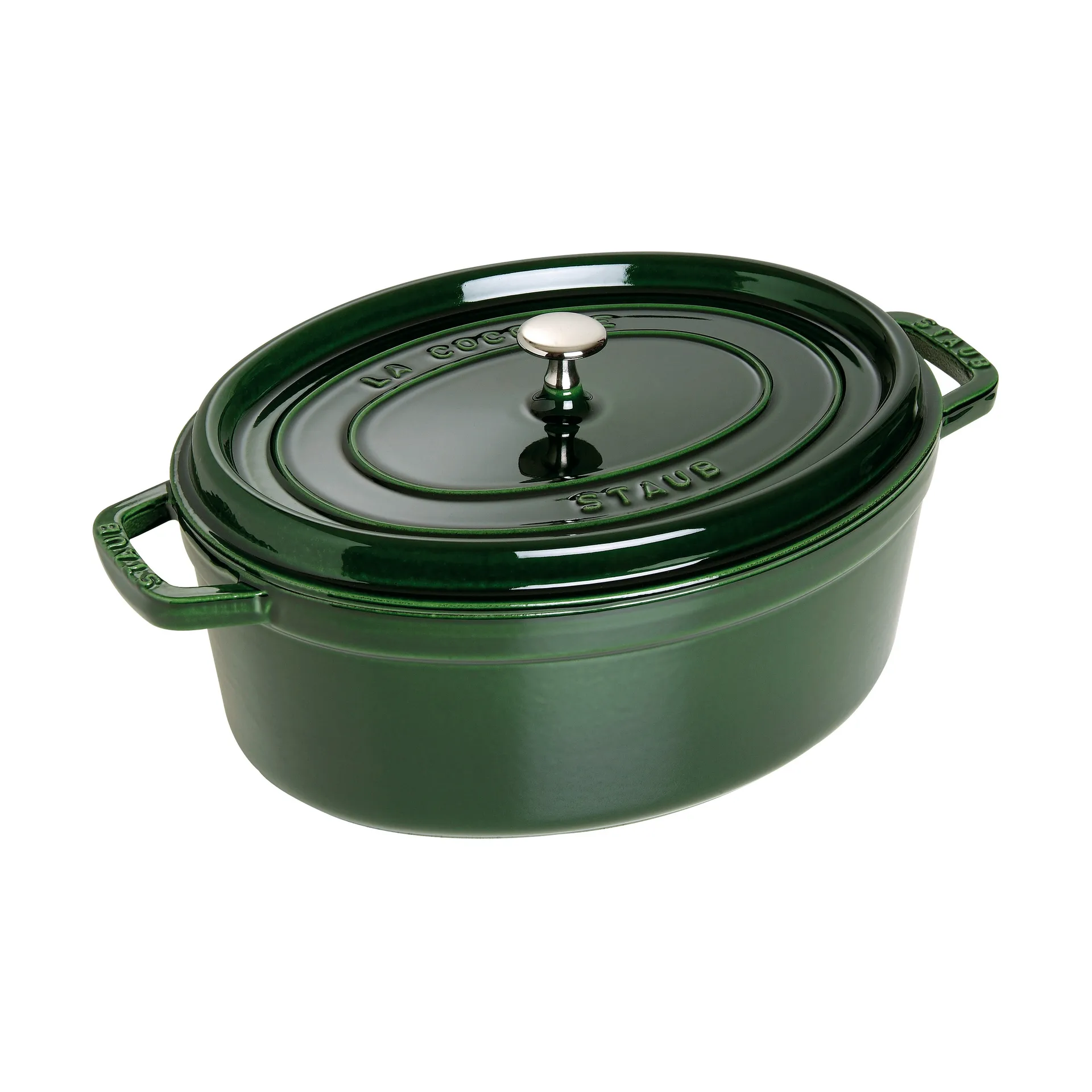 Staub La Cocotte oval gryta gjutjärn 6,7 L, Basilikagrön STAUB