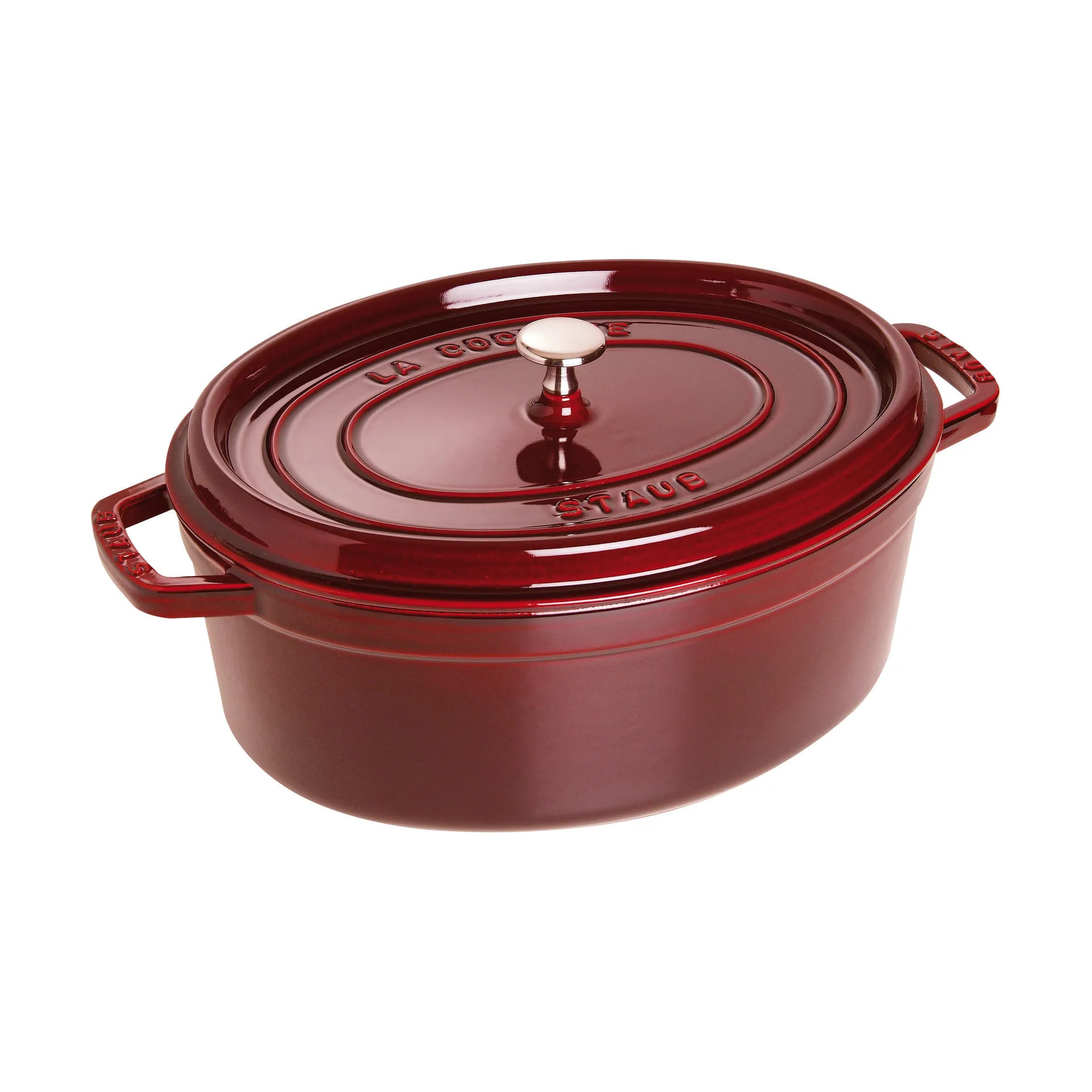 Staub La Cocotte oval gryta gjutjärn 6,7 L, Grenadinröd STAUB