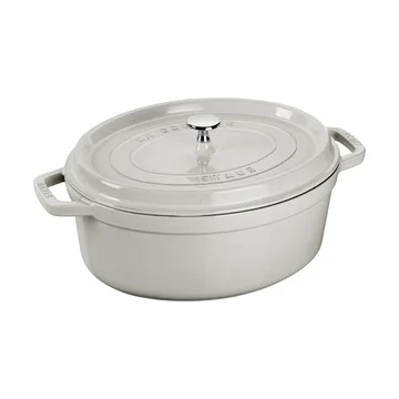 Staub La Cocotte oval gryta gjutjärn 6,7 L - White truffle - STAUB