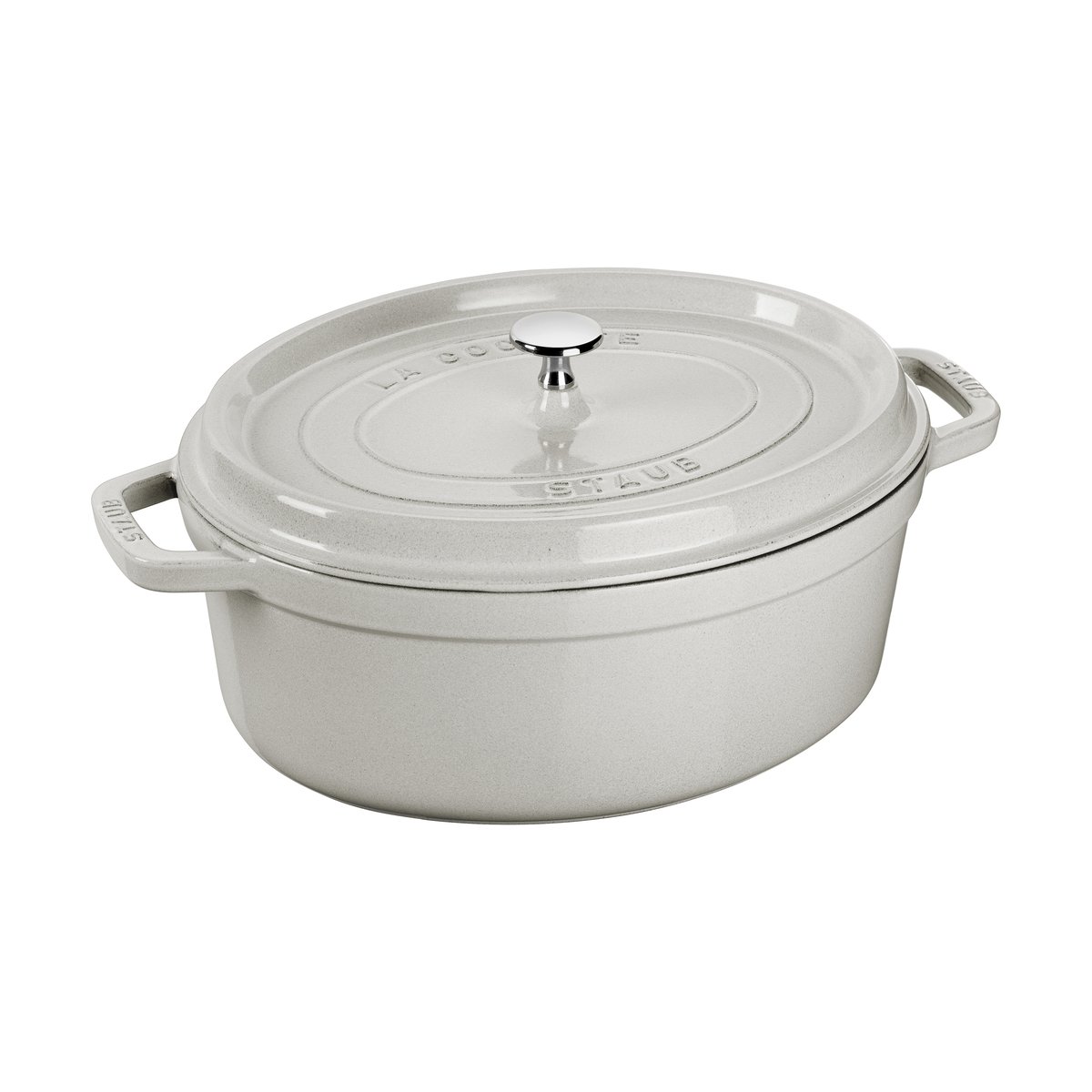 Staub La Cocotte oval gryta gjutjärn 6,7 L White truffle