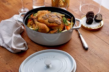 Staub La Cocotte oval gryta gjutjärn 6,7 L - White truffle - STAUB