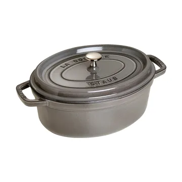 Staub La Cocotte oval gryta gjutjärn 8 L - Grafitgrå - STAUB