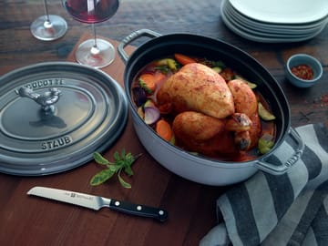 Staub La Cocotte oval gryta gjutjärn 8 L - Grafitgrå - STAUB