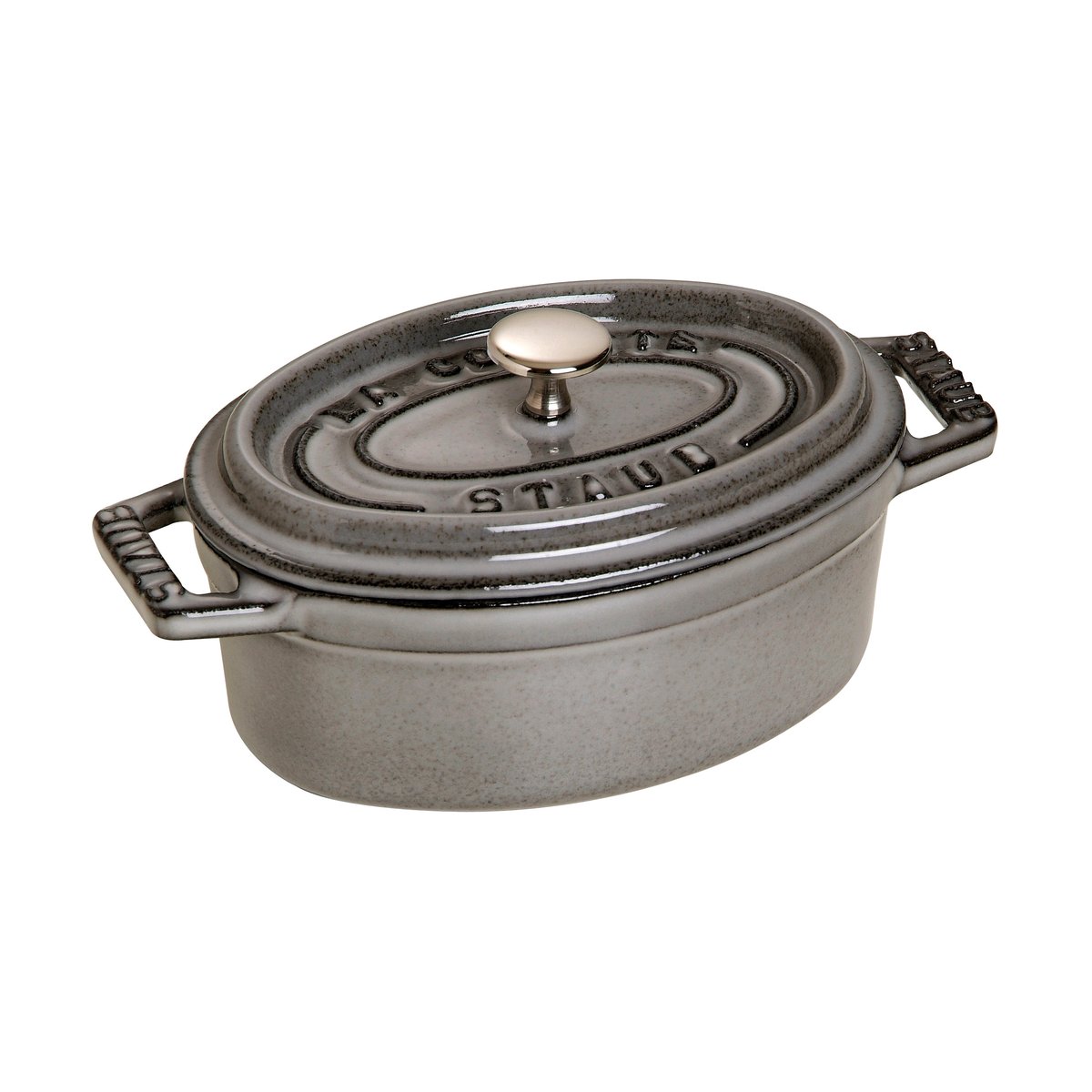 Staub La Cocotte oval minigryta gjutjärn 0,25 L Grafitgrå