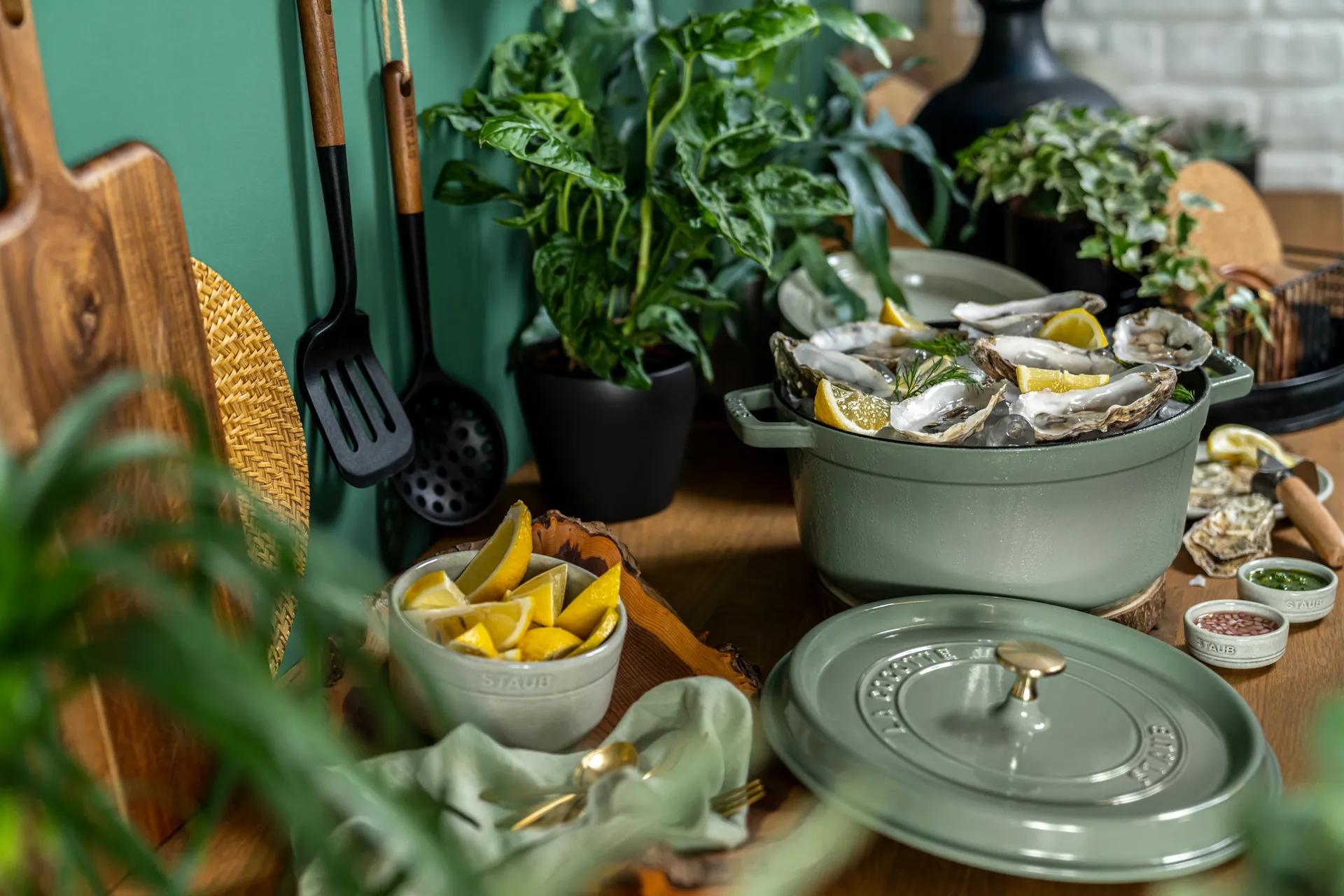 Staub La Cocotte rund gryta gjutjärn 0,25 L, Eukalyptus STAUB