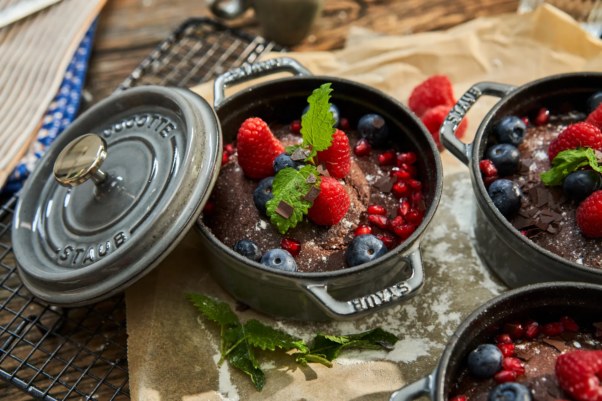 Staub La Cocotte rund gryta gjutjärn 0,4 L, Grafitgrå STAUB