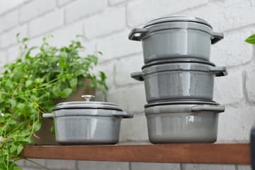 Staub La Cocotte rund gryta gjutjärn 0,8 L - Grafitgrå - STAUB