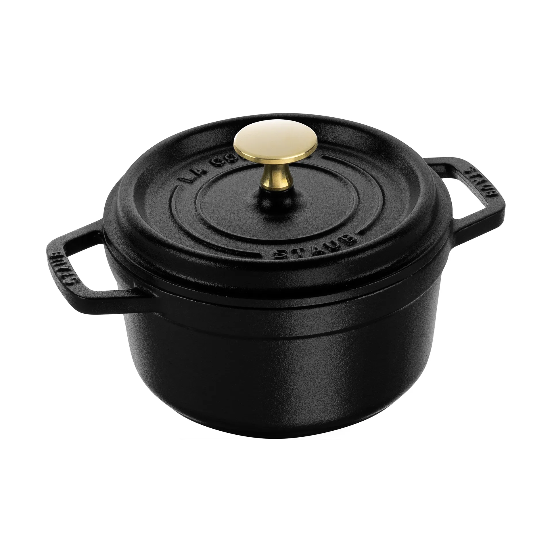 Staub La Cocotte rund gryta gjutjärn 1,2 L, Svart STAUB