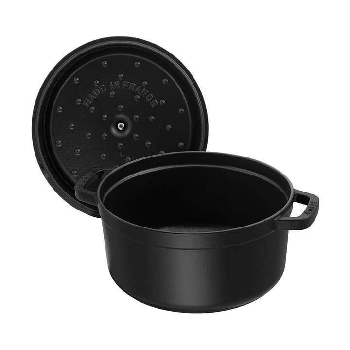 Staub La Cocotte rund gryta gjutjärn 12,6 L, Svart STAUB