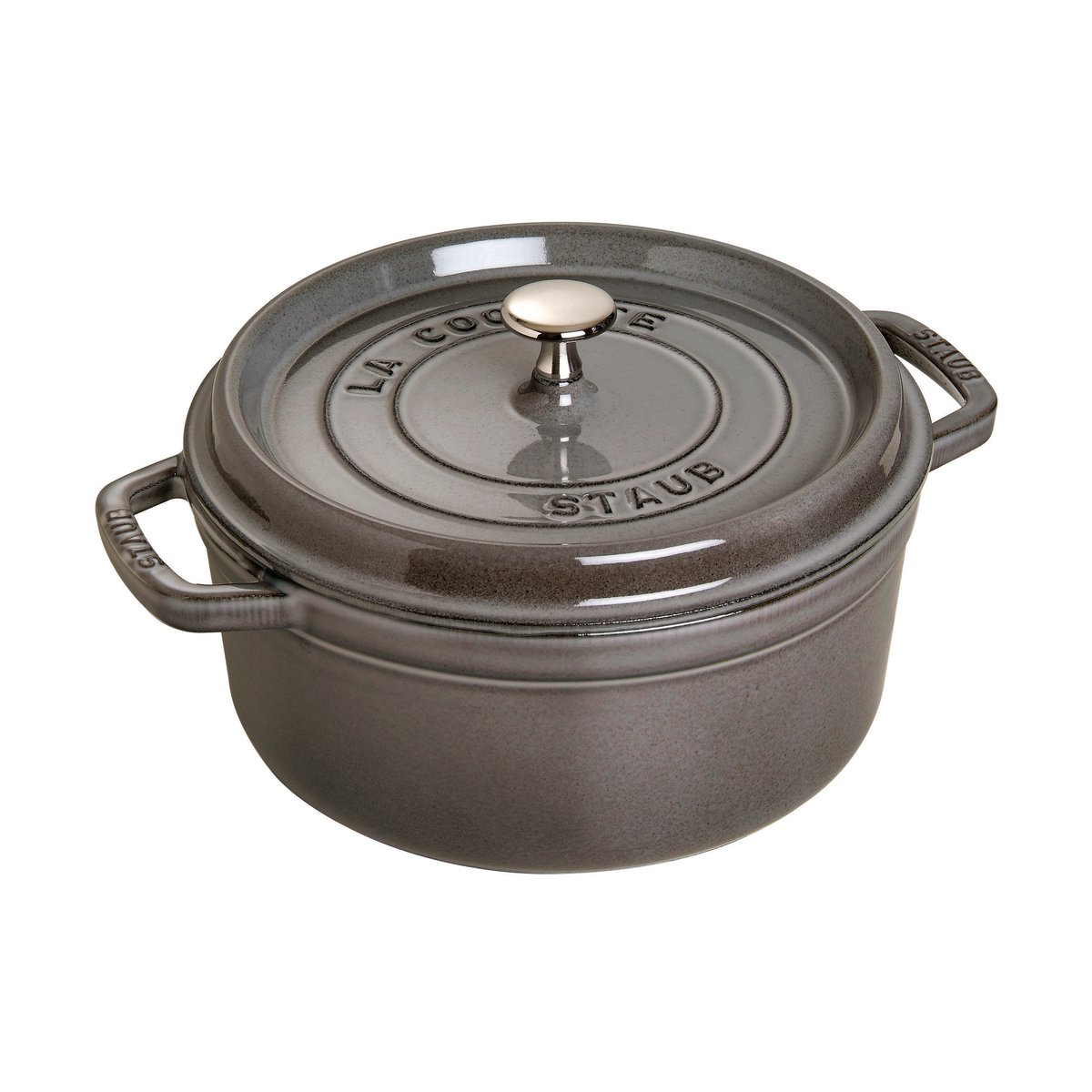 Staub La Cocotte rund gryta gjutjärn 1,7 L Grafitgrå
