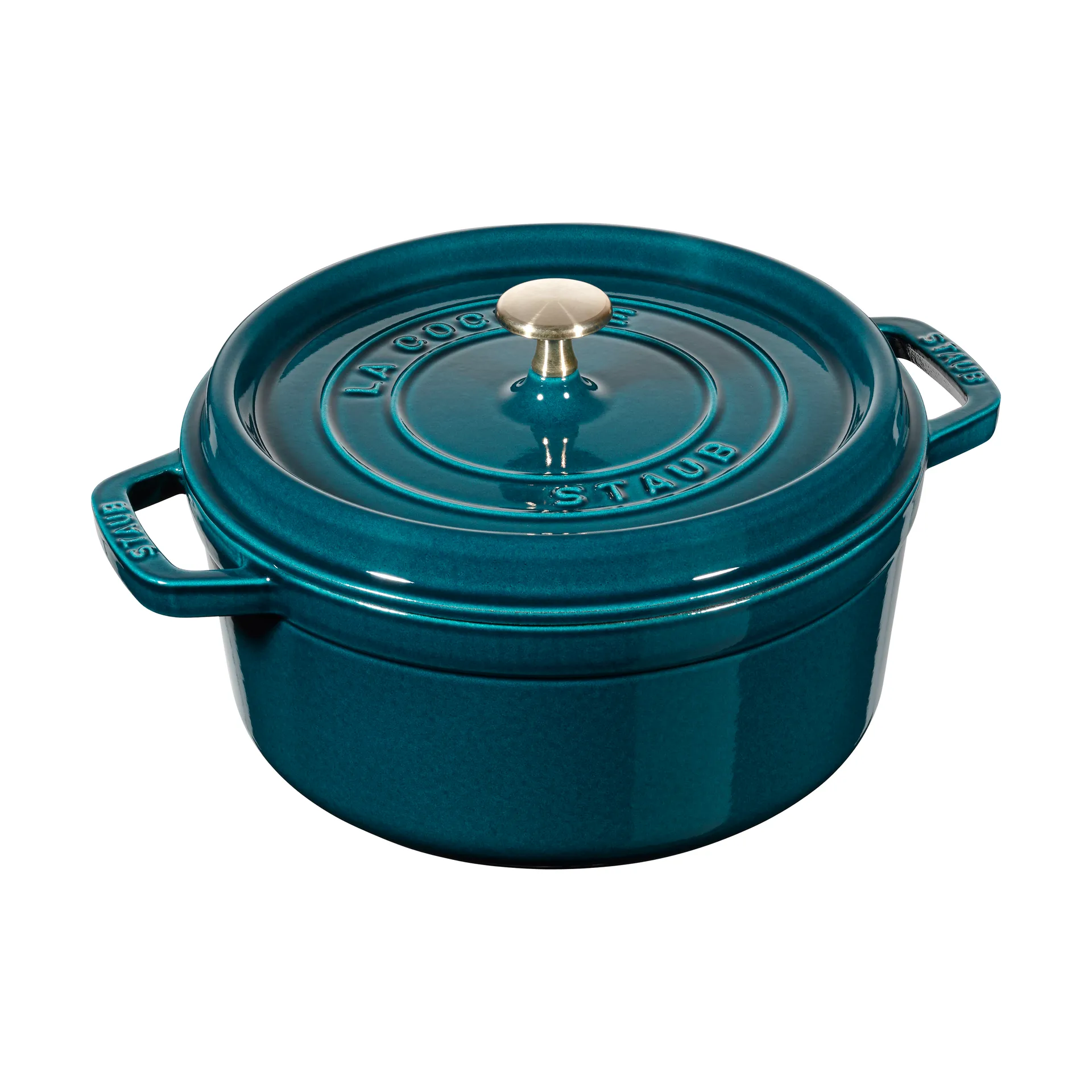 Staub La Cocotte rund gryta gjutjärn 2,2 L, La Mer STAUB