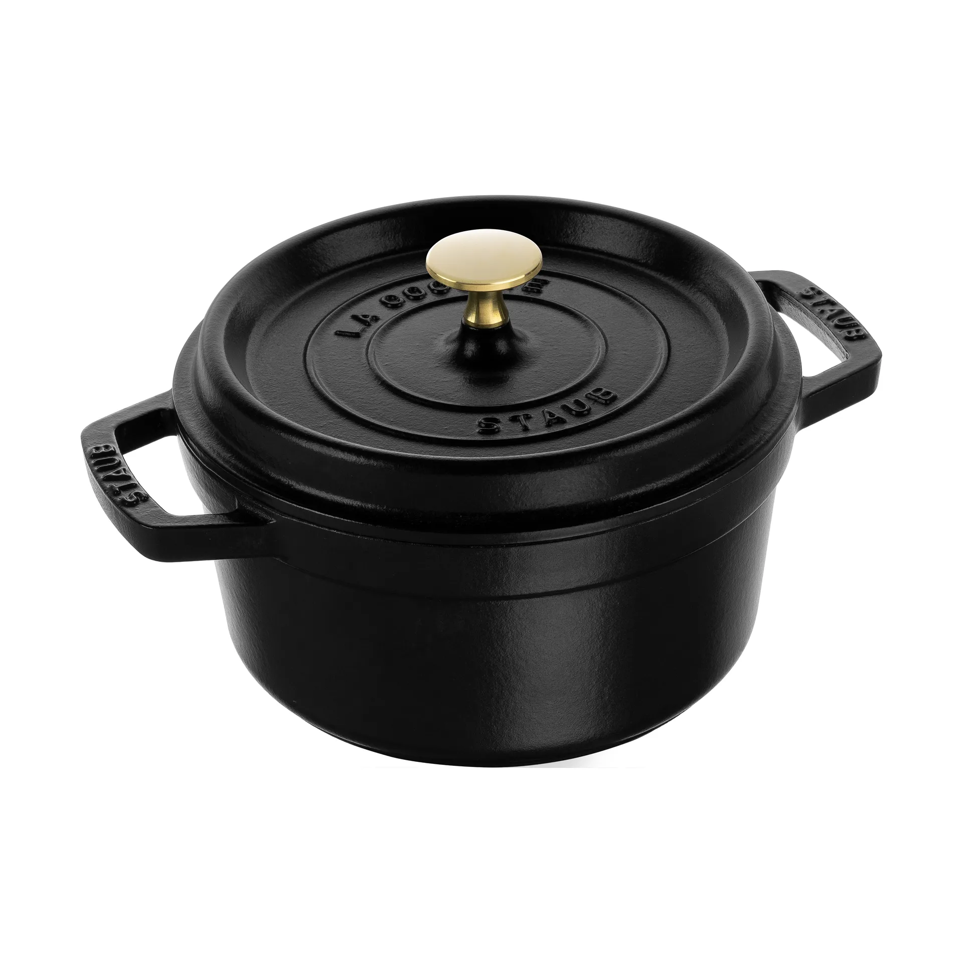 Staub La Cocotte rund gryta gjutjärn 2,2 L, Svart STAUB