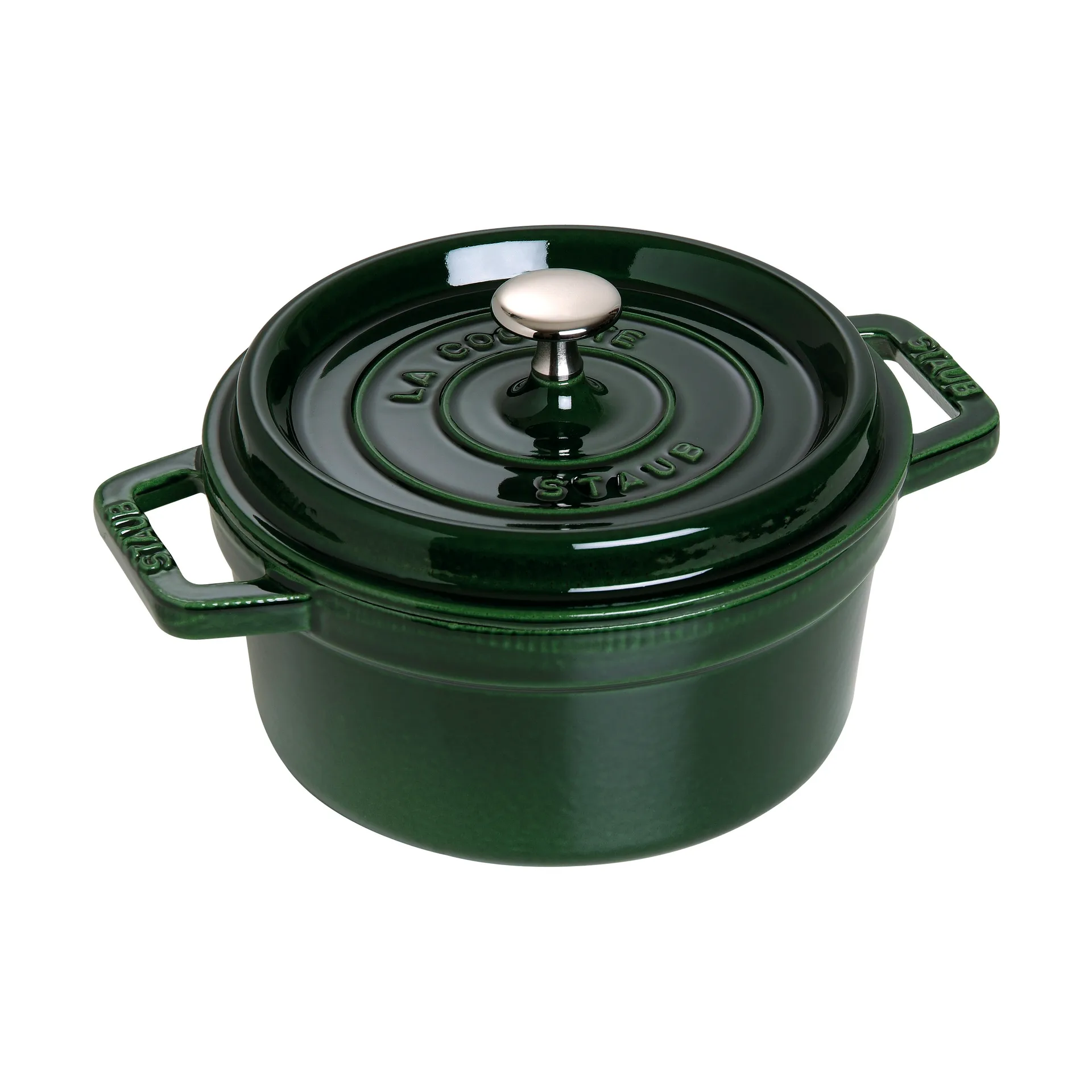 Staub La Cocotte rund gryta gjutjärn 2,6 L, Basilikagrön STAUB
