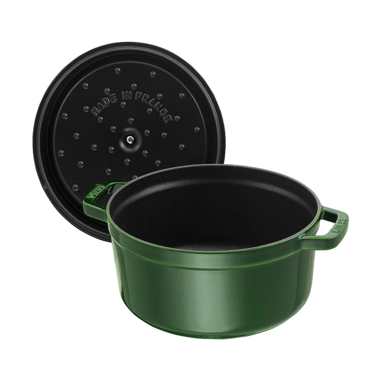 Staub La Cocotte rund gryta gjutjärn 2,6 L, Basilikagrön STAUB