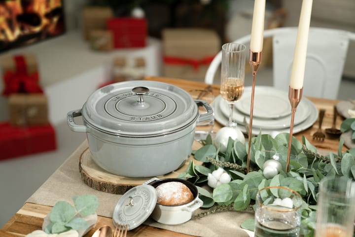 Staub La Cocotte rund gryta gjutjärn 2,6 L, Grafitgrå STAUB