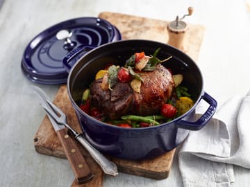 Staub La Cocotte rund gryta gjutjärn 2,6 L - Mörkblå - STAUB
