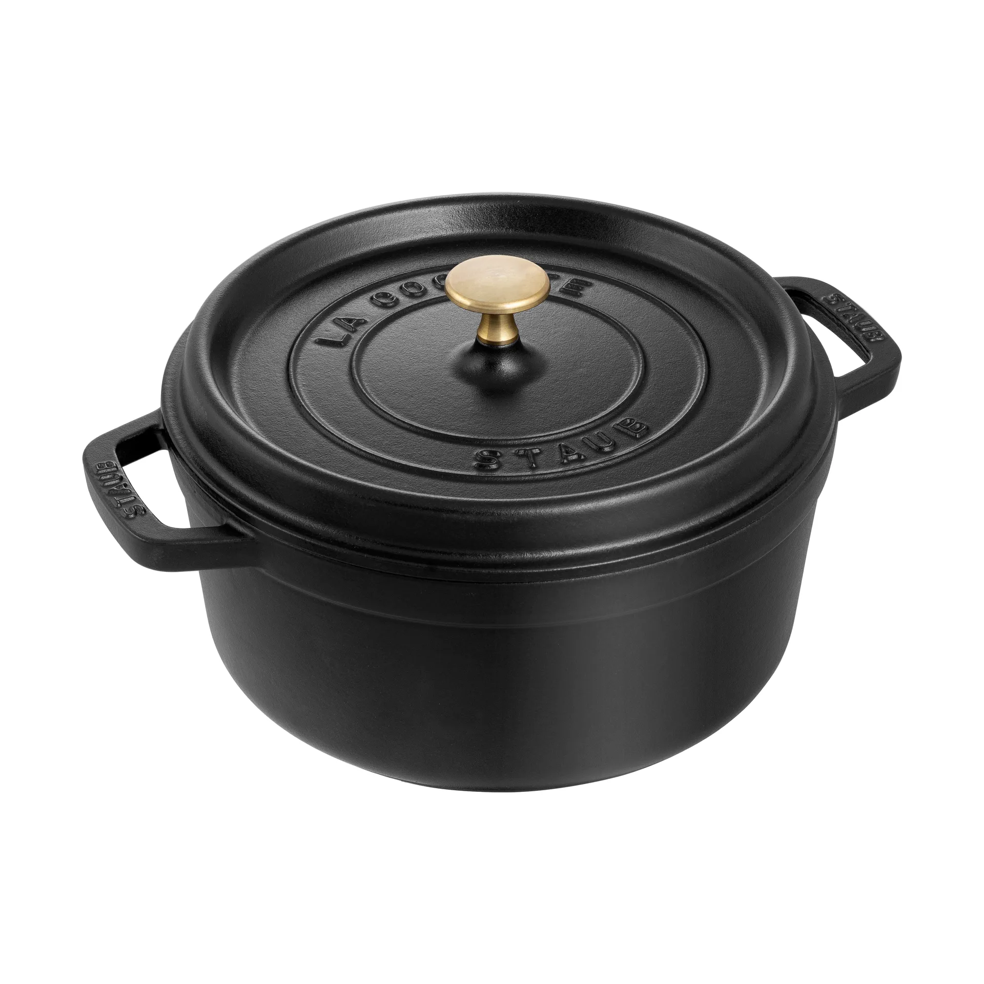 Staub La Cocotte rund gryta gjutjärn 2,6 L, Svart STAUB