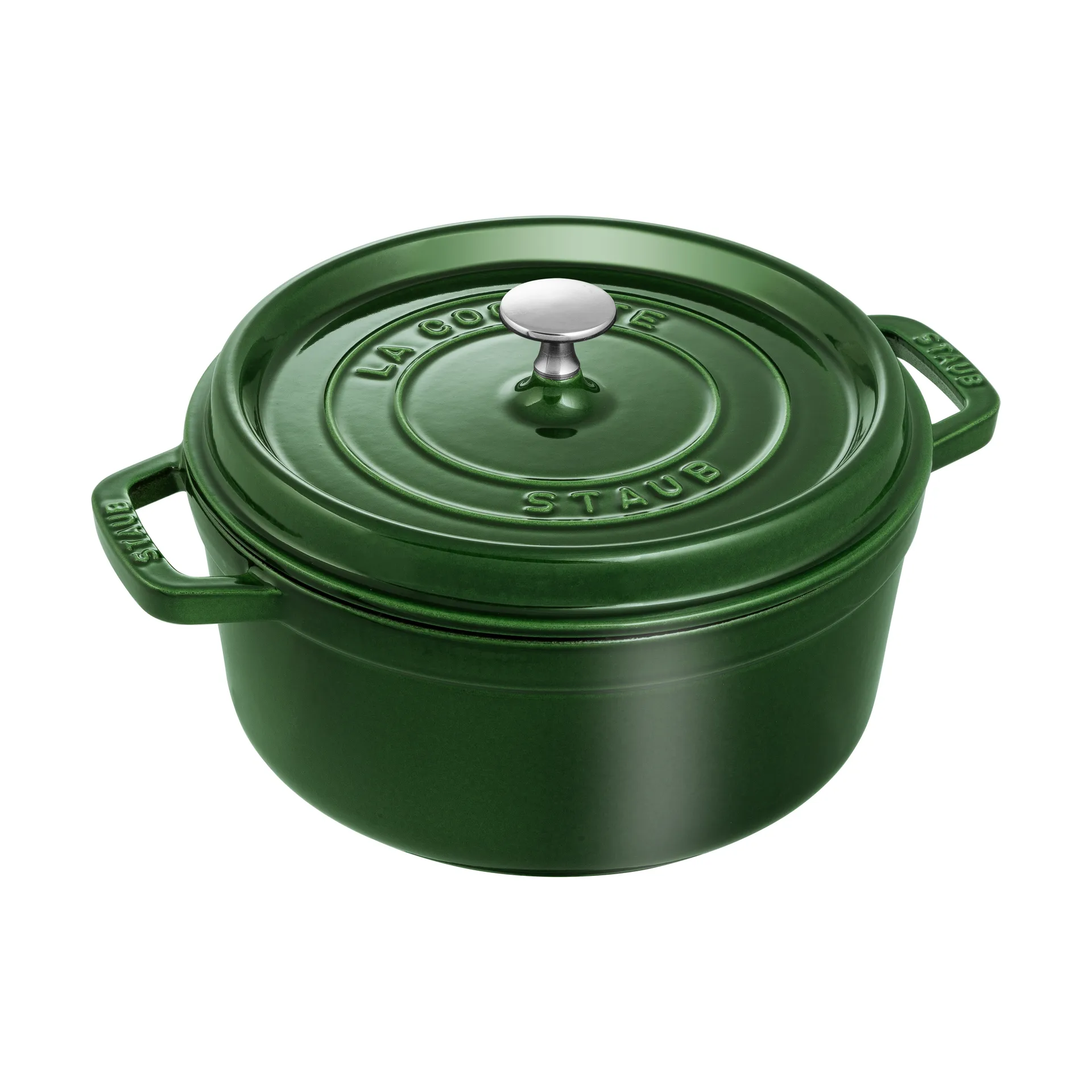 Staub La Cocotte rund gryta gjutjärn 3,8 L, Basilikagrön STAUB