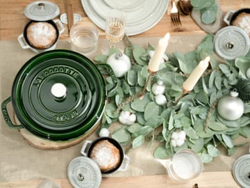 Staub La Cocotte rund gryta gjutjärn 3,8 L - Basilikagrön - STAUB