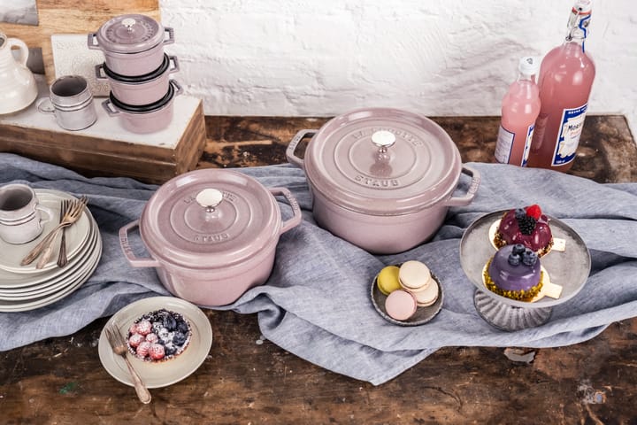 Staub La Cocotte rund gryta gjutjärn 3,8 L, Cherry Blossom STAUB