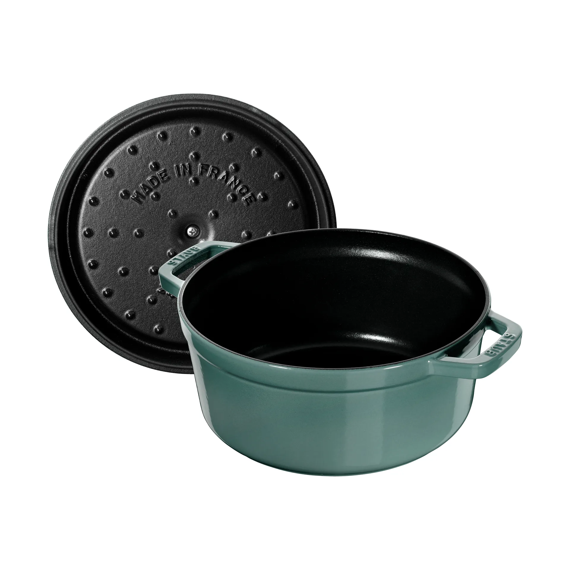 Staub La Cocotte rund gryta gjutjärn 3,8 L, Eukalyptus STAUB