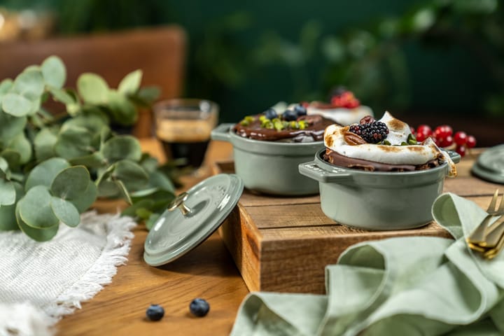Staub La Cocotte rund gryta gjutjärn 3,8 L, Eukalyptus STAUB