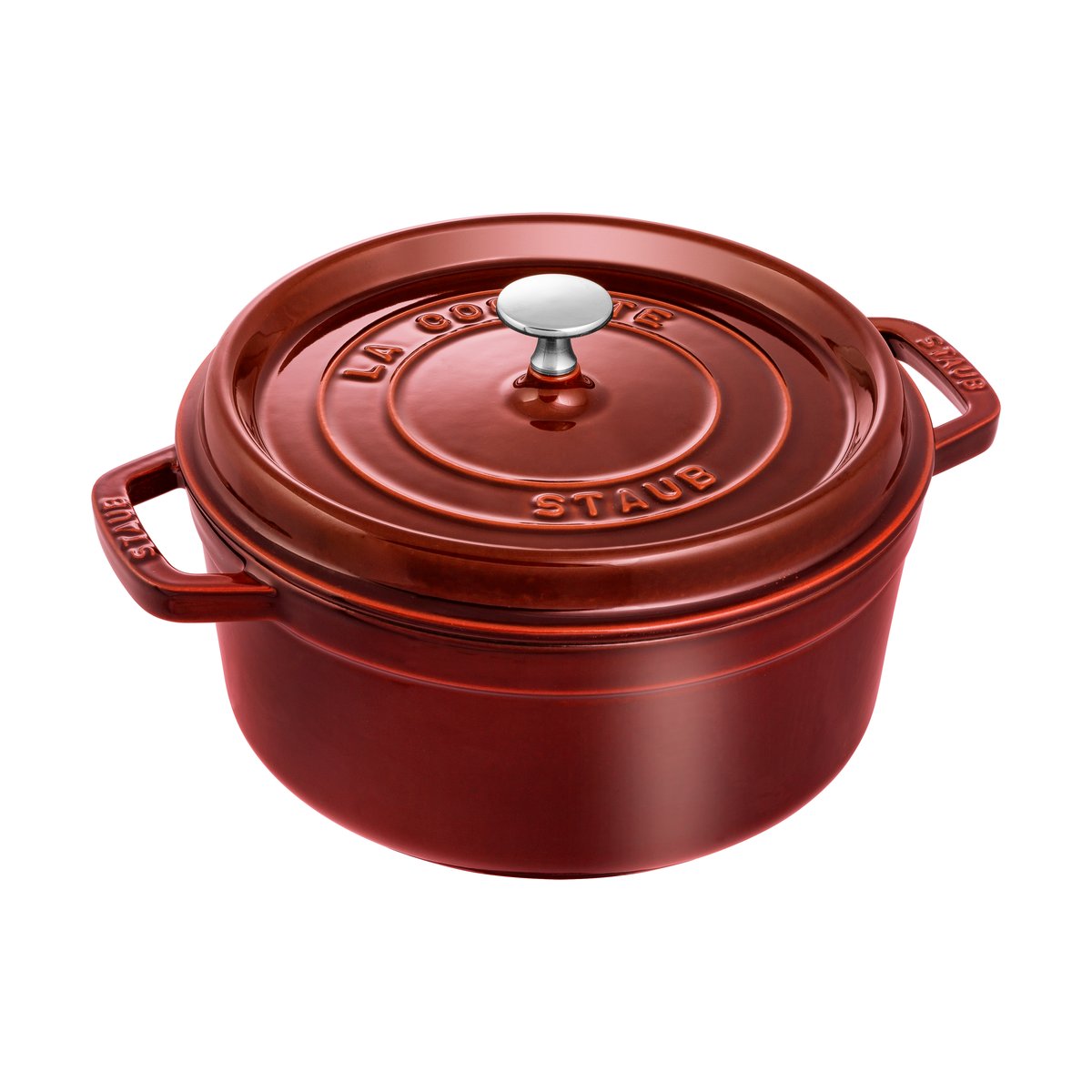 Staub La Cocotte rund gryta gjutjärn 3,8 L Grenadinröd