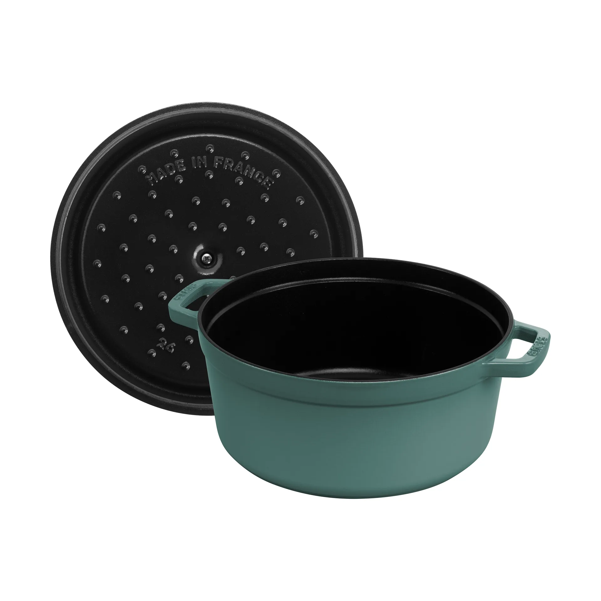Staub La Cocotte rund gryta gjutjärn 5,2 L, Eukalyptus STAUB